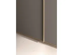 Armadio battente Interno Rovere, ante in laccato opaco Antracite con profilo laccato metallo 