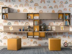 Cameretta moderna per bambini con letto Play, intelligente e versatile salvaspazio