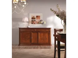 Credenza stile classico con rilievo in legno di Noce o Frassino