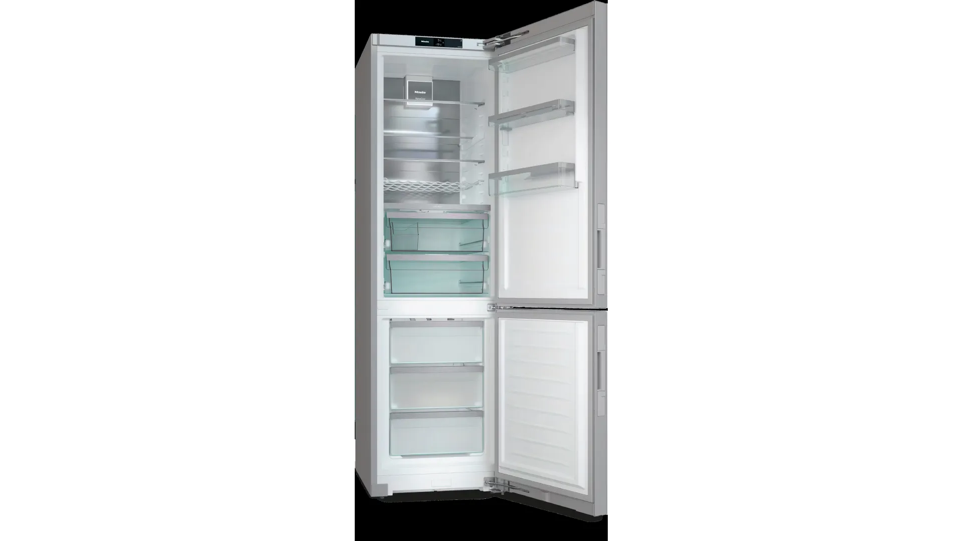 Frigo-Congelatore Miele con design in vetro Brilliant WhiteKFN4898AD 