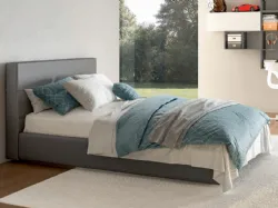 Letto con box contenitore piazza e mezza modello Living imbottito 120x195