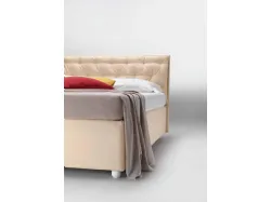 Letto matrimoniale imbottito con cuscino trapuntato Smart  con box contenitore