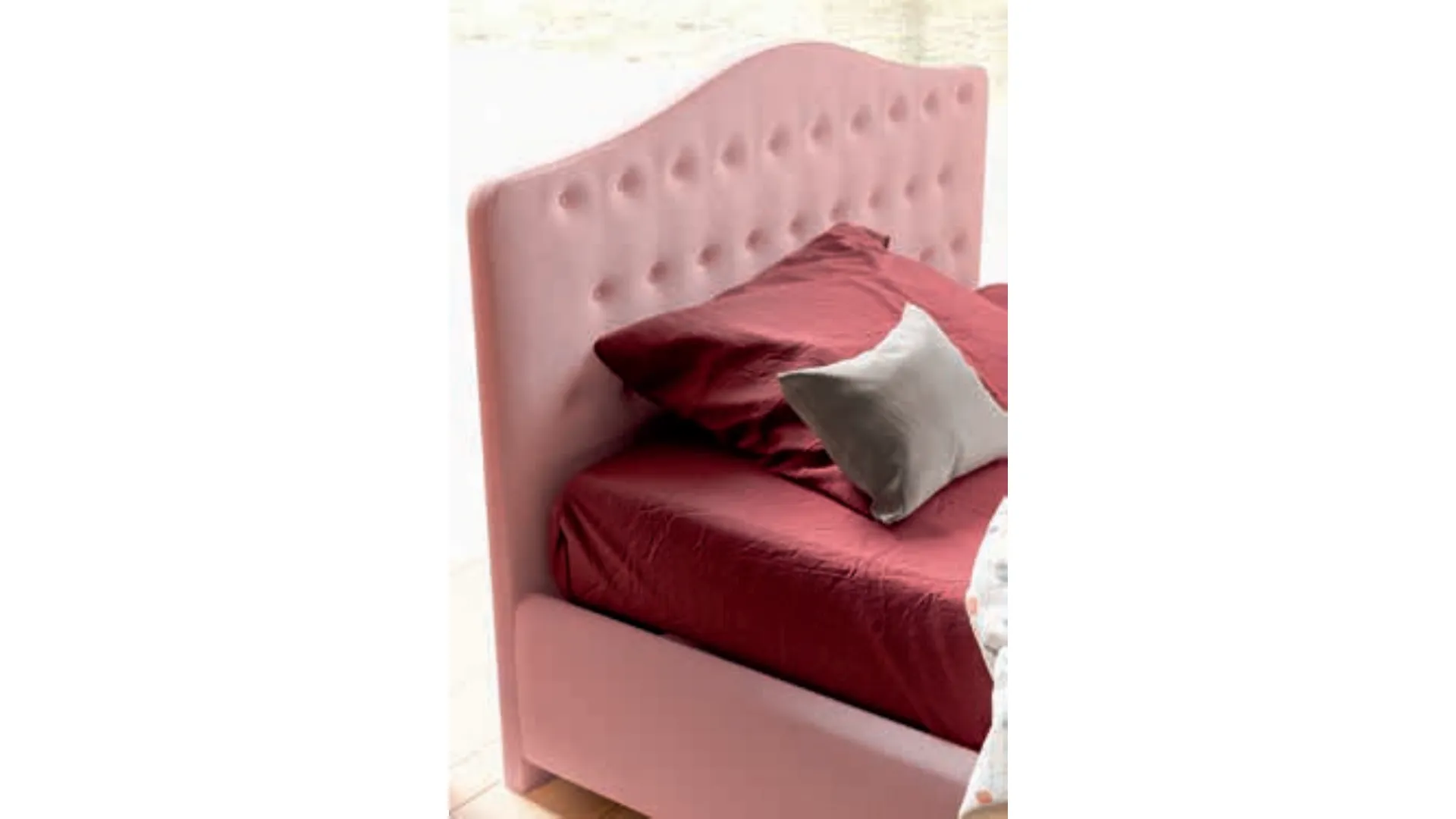 Letto imbottito con box contenitore da piazza e mezza materiali di qualità 120x195