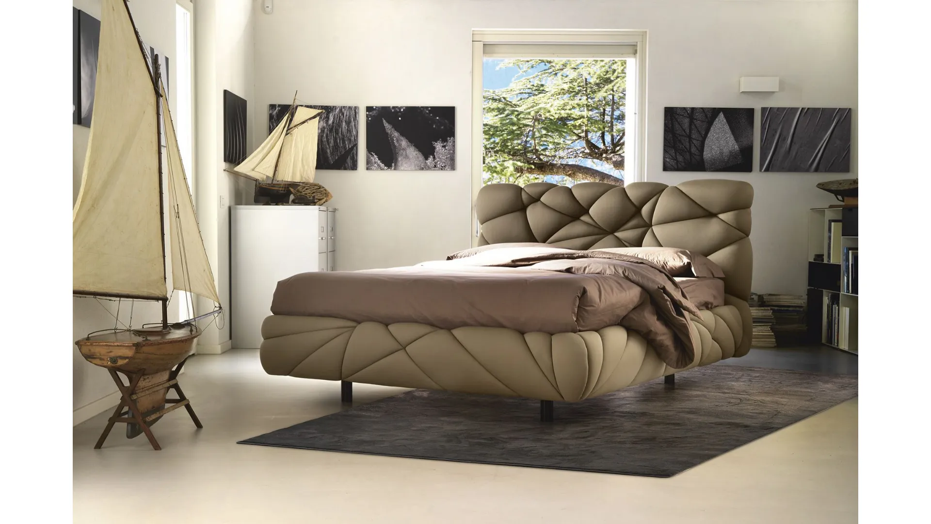 Letto noctis marvin matrimoniale soffice dal design innovativo 160x190/200