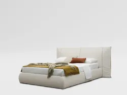 Letto orme modello lavinia 160x200 con giroletto e testiera imbottiti, comodo ed elegante