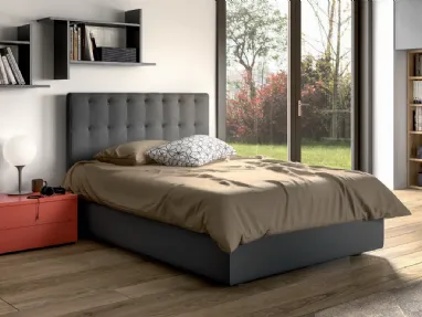 Letto piazza e mezza imbottito con box contenitore 120x195