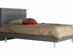 Letto piazza e mezza imbottito con box contenitore 120x195