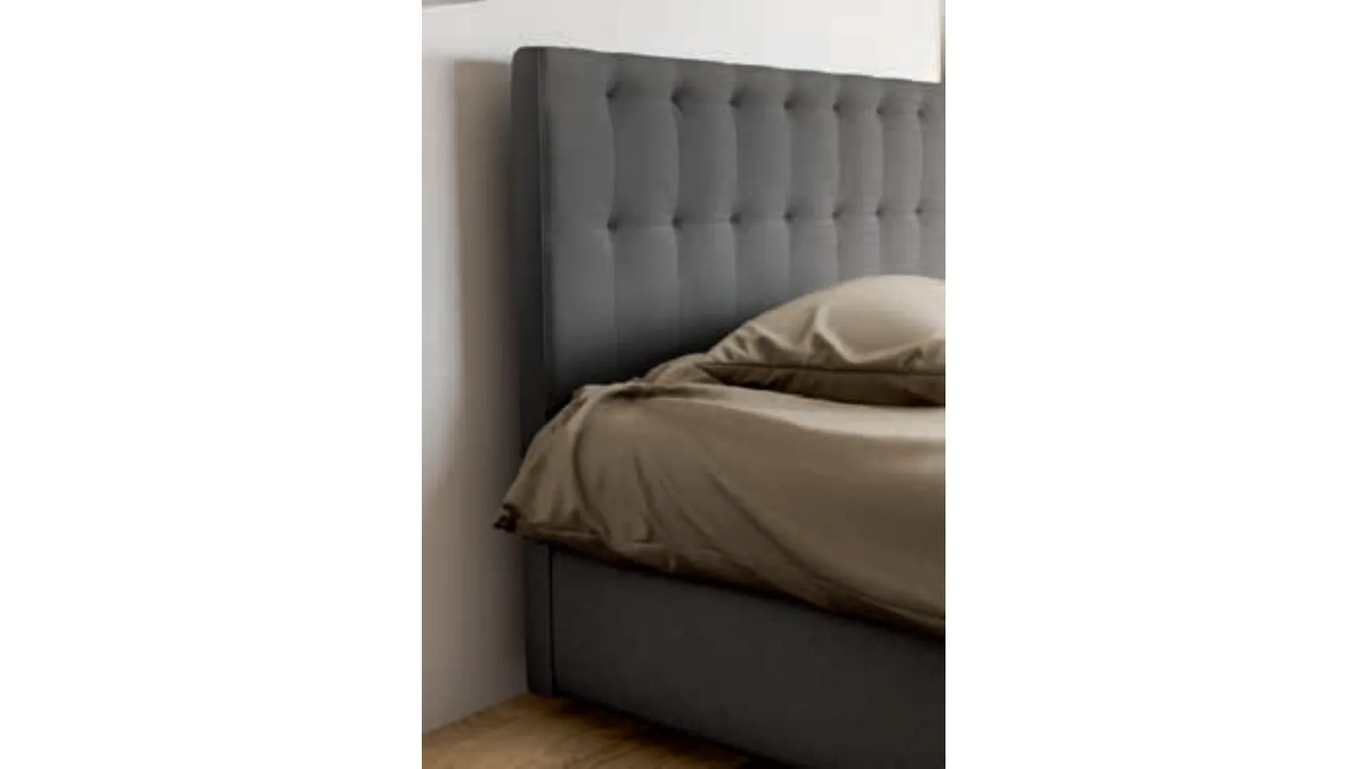 Letto piazza e mezza imbottito con box contenitore 120x195