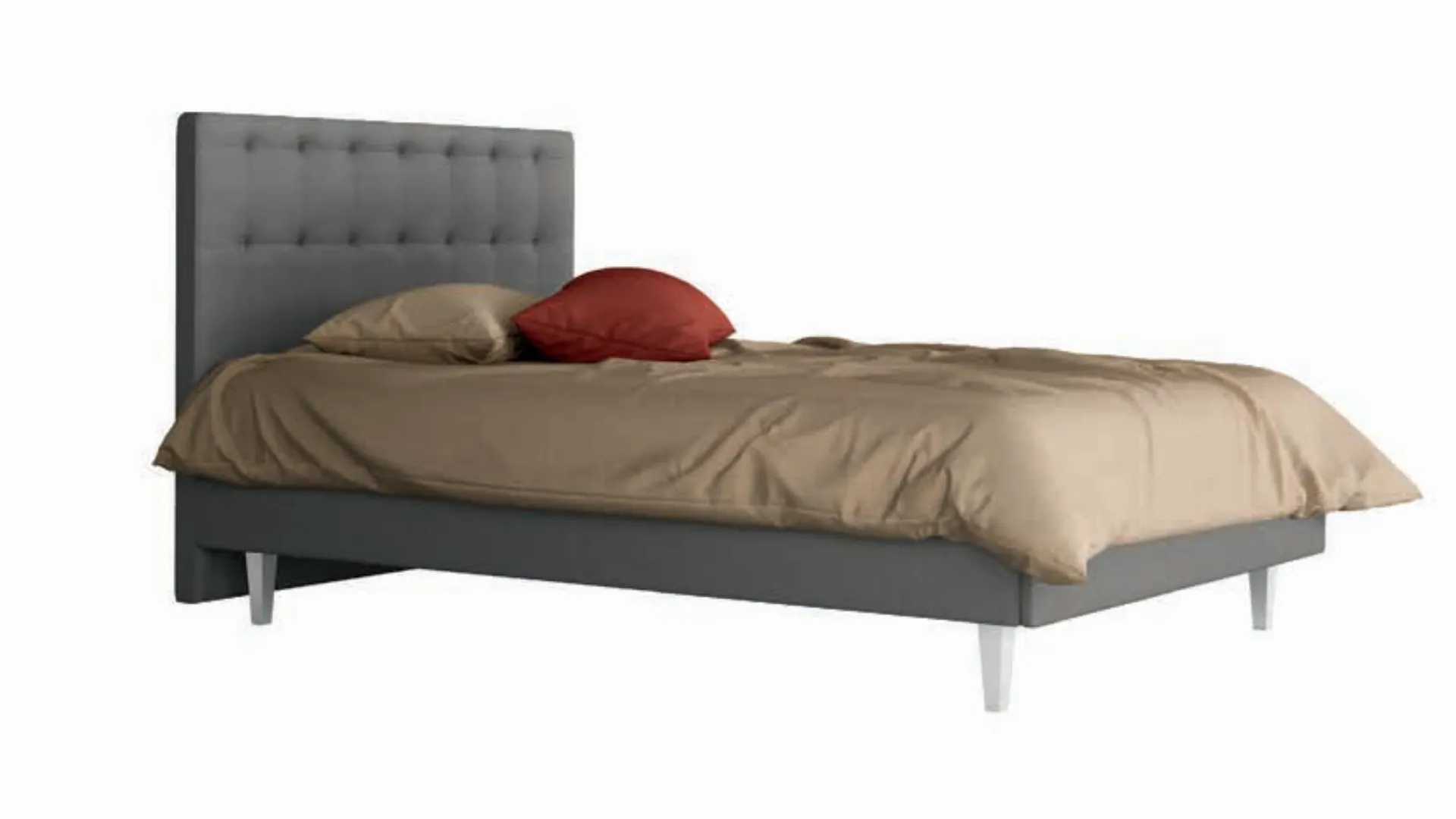 Letto piazza e mezza imbottito con box contenitore 120x195