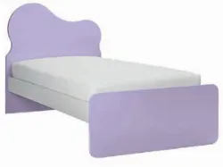 Letto singolo con testiera e piedini sagomati, realizzato con materiali di qualità 205x90