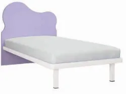 Letto singolo con testiera e piedini sagomati, realizzato con materiali di qualità 205x90