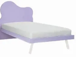 Letto singolo con testiera e piedini sagomati, realizzato con materiali di qualità 205x90