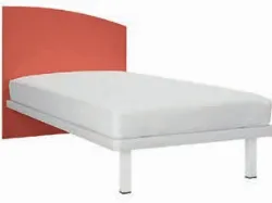 Letto singolo con testiera sagomata che richiama la forma di una vela, finiture personalizzabili 205x90