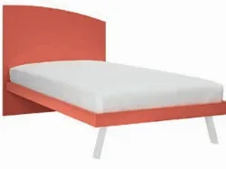 Letto singolo con testiera sagomata che richiama la forma di una vela, finiture personalizzabili 205x90