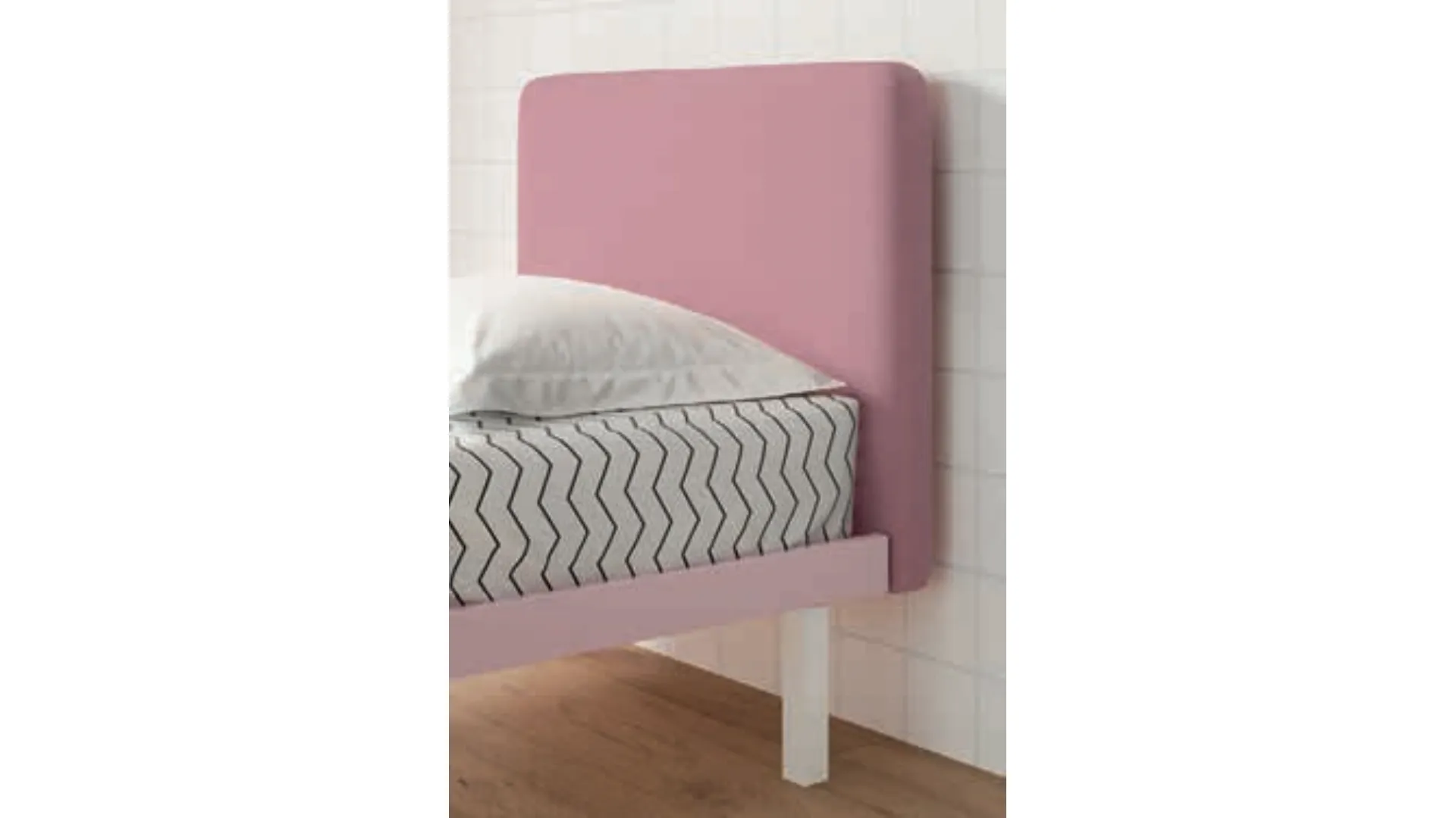 Letto singolo con testiera imbottita sfoderabile, personalizzazione delle finiture 80x195