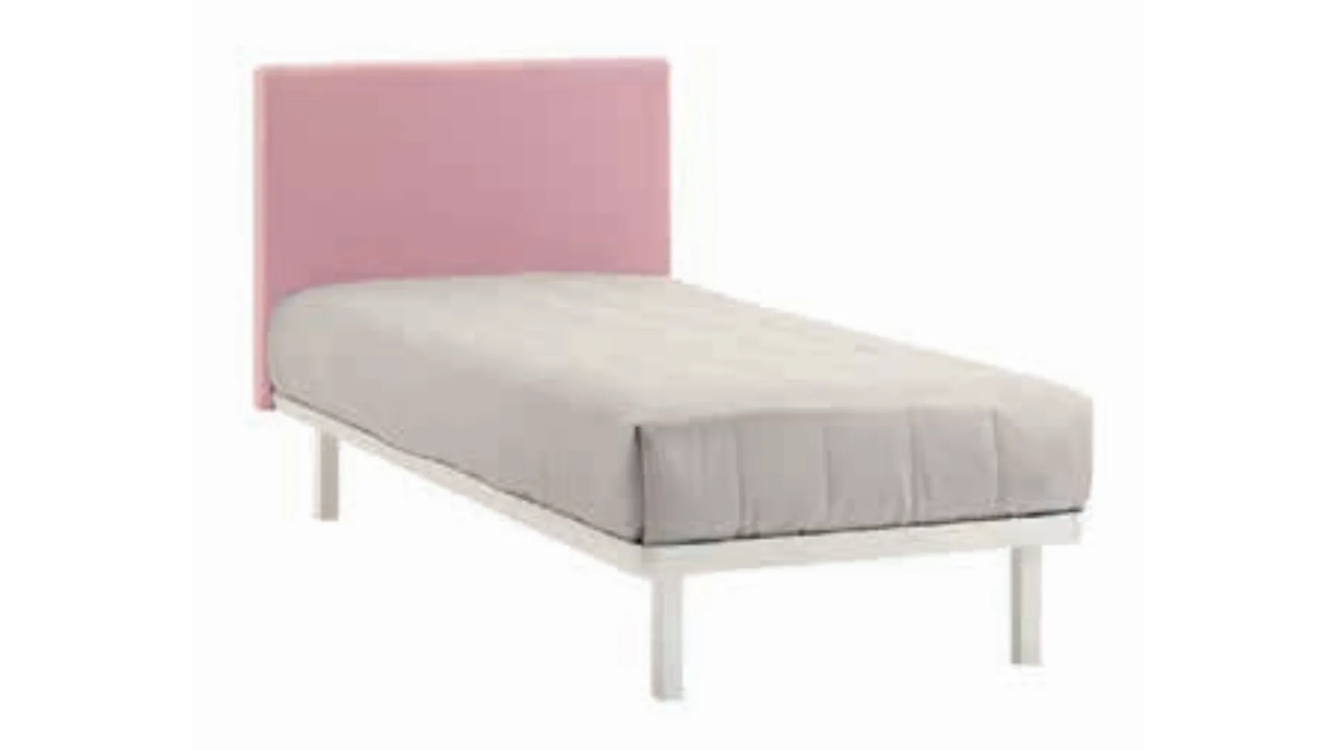 Letto singolo con testiera imbottita sfoderabile, personalizzazione delle finiture 80x195