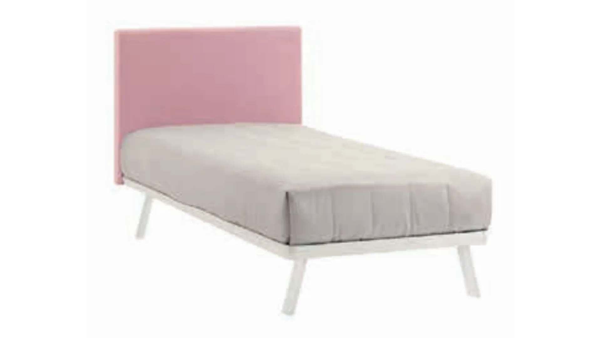 Letto singolo con testiera imbottita sfoderabile, personalizzazione delle finiture 80x195