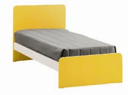 Letto singolo con testiera stondata e giroletto componibili modello Quadro 90x205 