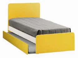 Letto singolo con testiera stondata e giroletto componibili modello Quadro 90x205 