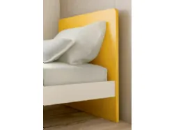 Letto singolo con testiera stondata e giroletto componibili modello Quadro 90x205 