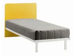 Letto singolo con testiera stondata e giroletto componibili modello Quadro 90x205 