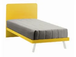 Letto singolo con testiera stondata e giroletto componibili modello Quadro 90x205 