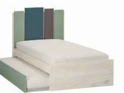 Letto singolo di qualità con testiera e pannelli applicati 80x195