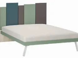 Letto singolo di qualità con testiera e pannelli applicati 80x195