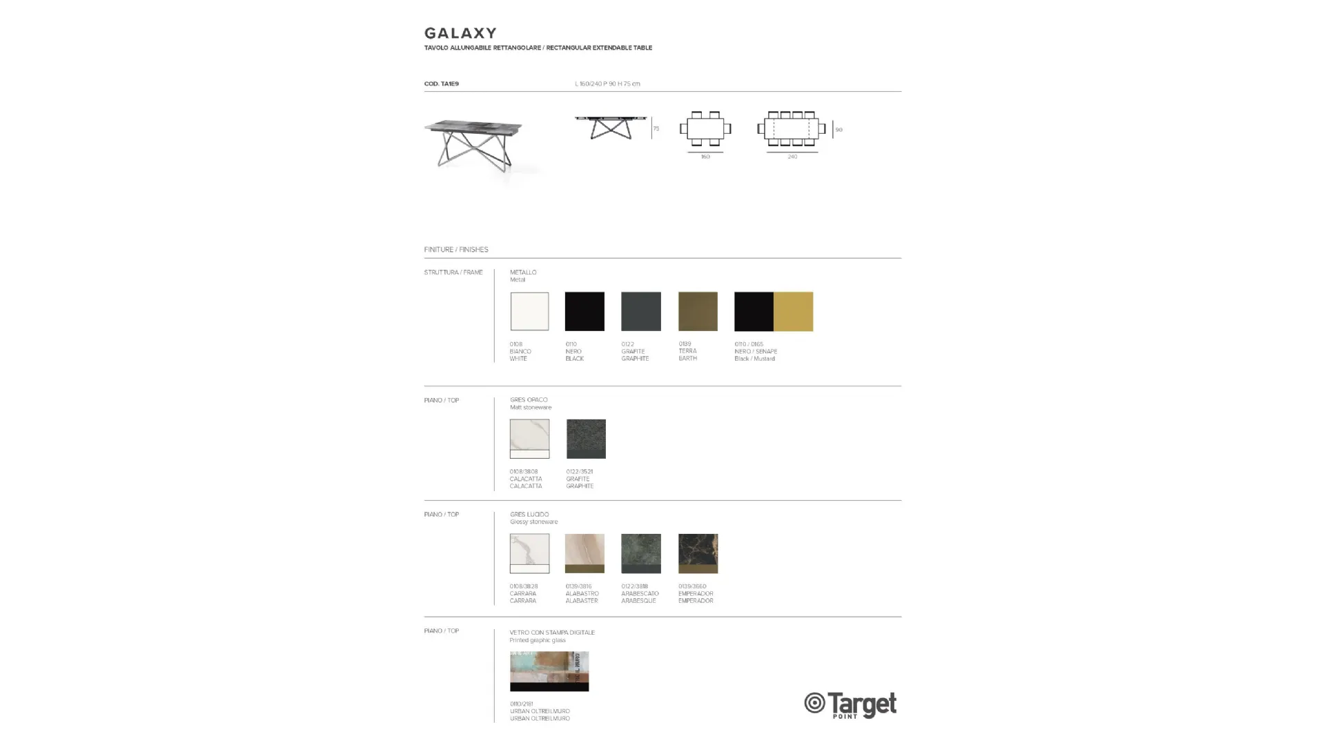 Tavolo modello Galaxy