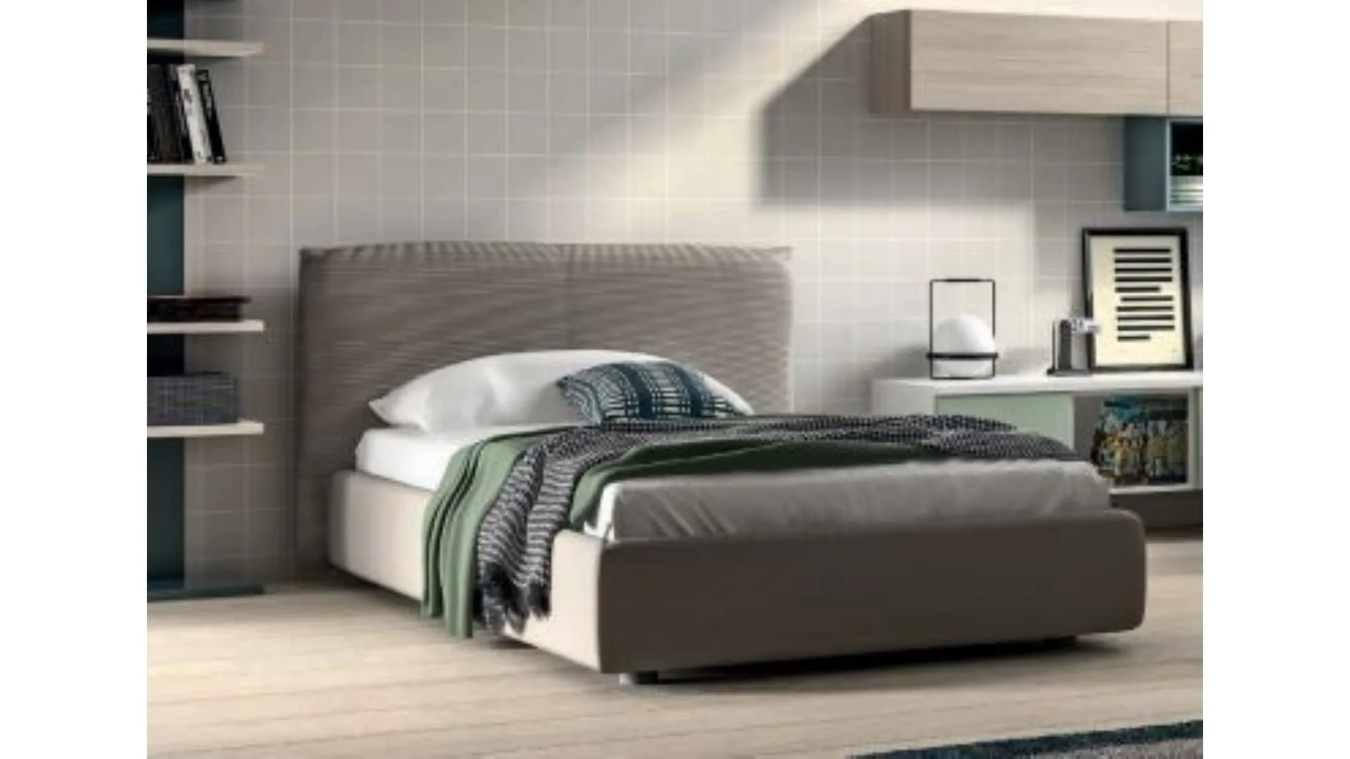 Letto piazza e mezza con box contenitore 120x195